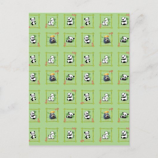 Panda Bamboo Bear Postkarte (Vorderseite)