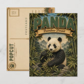 Panda Bamboo Forest POPCUT Postkarte (Vorne/Hinten)