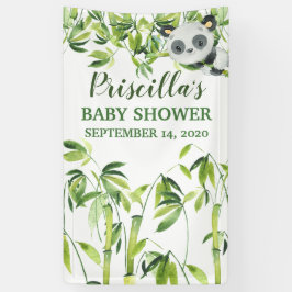 Panda Bamboo Green Baby Showbanner Banner
