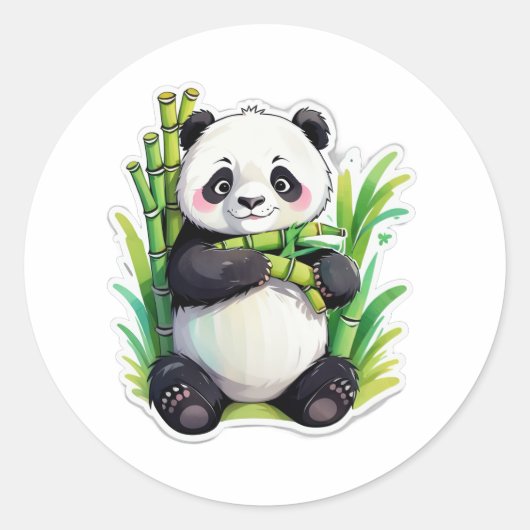 Panda Bamboo Hug Sticker (Vorderseite)