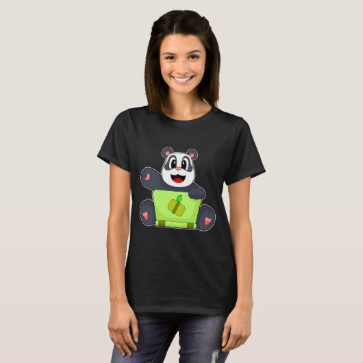 Panda Bamboo Laptop T-Shirt (Vorne ganz)