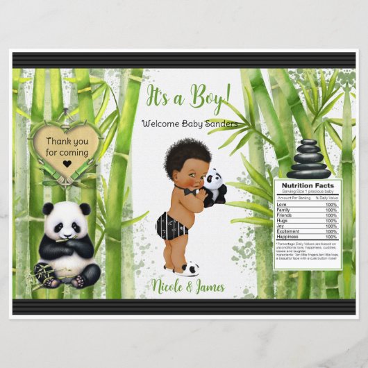 Panda Bamboo Theme Baby Boy Chip Bag (Vorderseite)