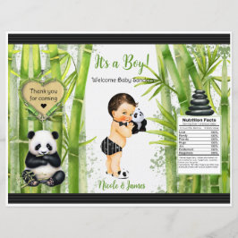 Panda Bamboo Theme Baby Boy Chip Bag