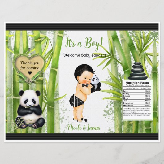 Panda Bamboo Theme Baby Boy Chip Bag (Vorderseite)