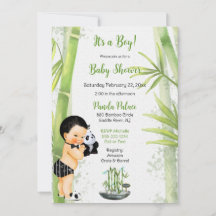 Panda Bamboo Theme Baby Boy Schwarz-weiß Green