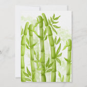 Panda Bamboo Theme Baby Boy Schwarz-weiß Green Einladung (Rückseite)