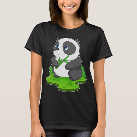 Panda Bamboo Zweig T-Shirt (Vorderseite)
