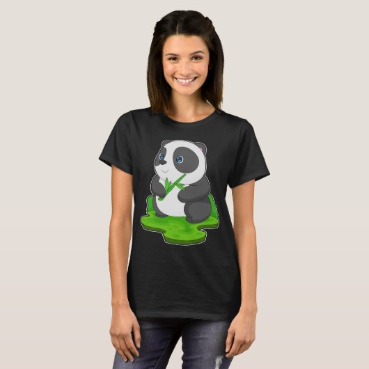 Panda Bamboo Zweig T-Shirt (Vorne ganz)