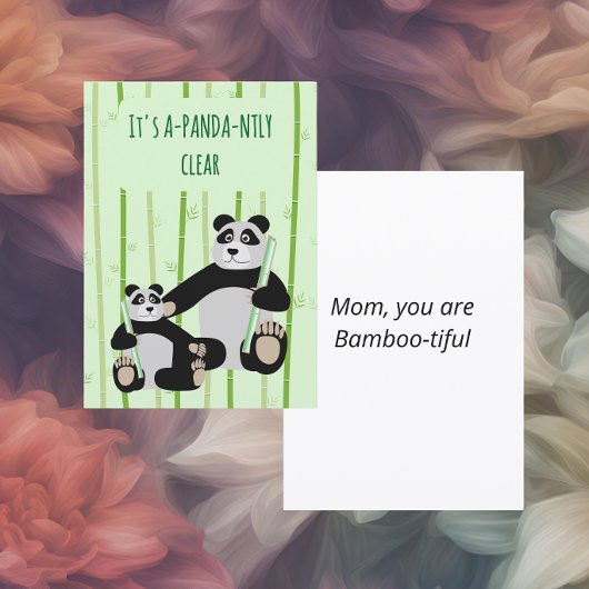 Panda Bambus Muttertag Feiertagskarte