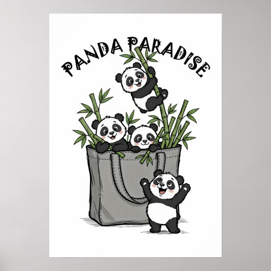 Panda Bambusparadies kaut langsam am Leben Poster (Vorne)