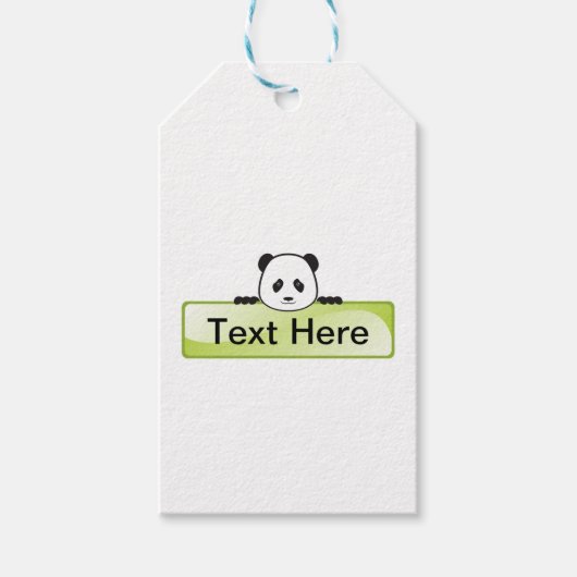 Panda Banner Geschenkanhänger (Vorderseite)