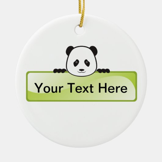 Panda Banner Keramik Ornament (Vorne)