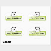 Panda Banner Ovaler Aufkleber (Blatt)