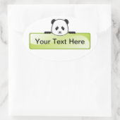 Panda Banner Ovaler Aufkleber (Tasche)