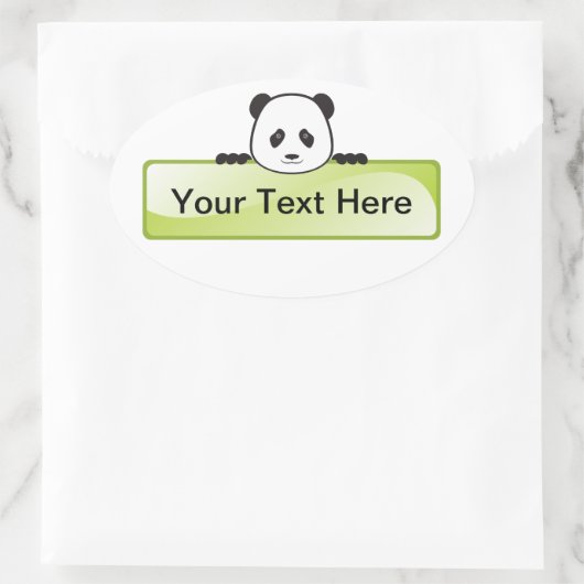 Panda Banner Ovaler Aufkleber (Tasche)