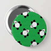 Panda-Bär auf Gras Button (Vorne & Hinten)