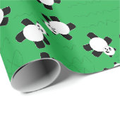 Panda-Bär auf Gras Geschenkpapier (Rolleneckpunkt)
