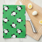 Panda-Bär auf Gras Geschirrtuch (Viertel Falte)