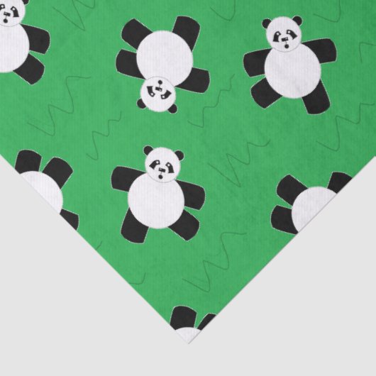 Panda-Bär auf Gras Seidenpapier (Detail)