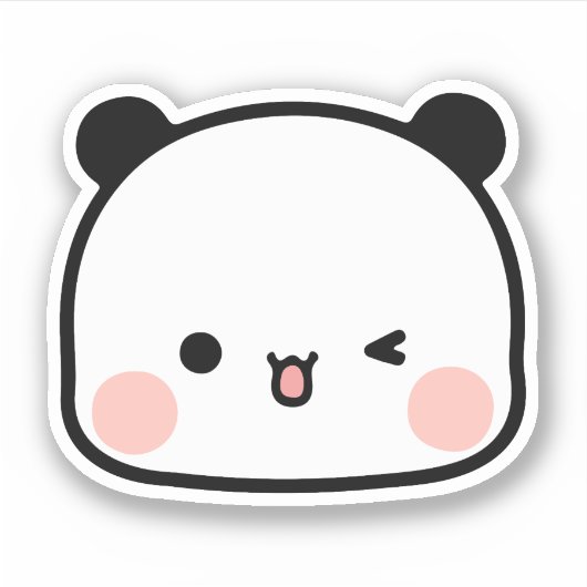 Panda Bär, Bubu und Dudu, Gesichtsblase Aufkleber (Vorderseite)