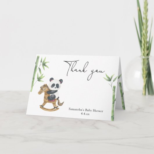 Panda-Bär Danke Baby Shower (Vorderseite)