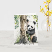 Panda Bär Danke Karte (Gelbe Blume)