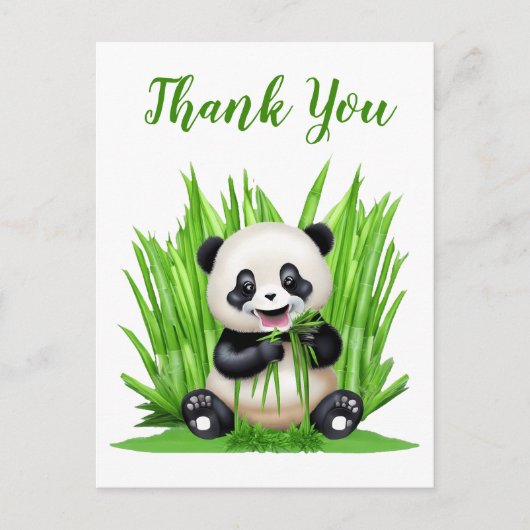 Panda Bär danke Postkarte (Vorderseite)