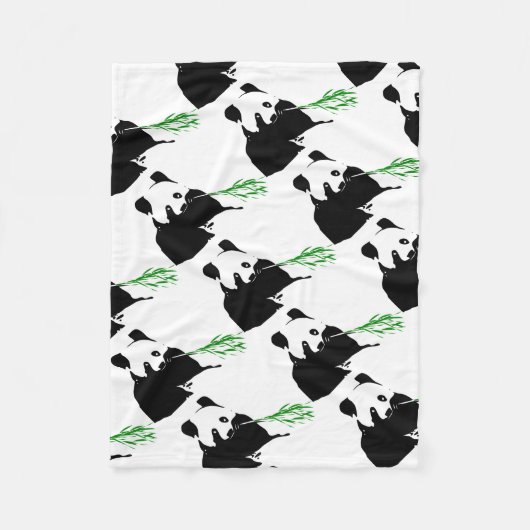 Panda-Bär-Design. Fleecedecke (Vorderseite)