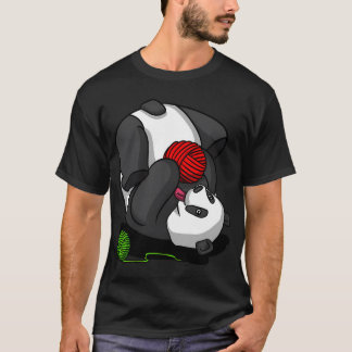 Panda Bär Garn Stricken T-Shirt