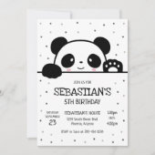Panda-Bär Geburtstagseinladung Einladung (Vorderseite)
