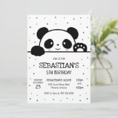 Panda-Bär Geburtstagseinladung Einladung (Stehend Vorderseite)