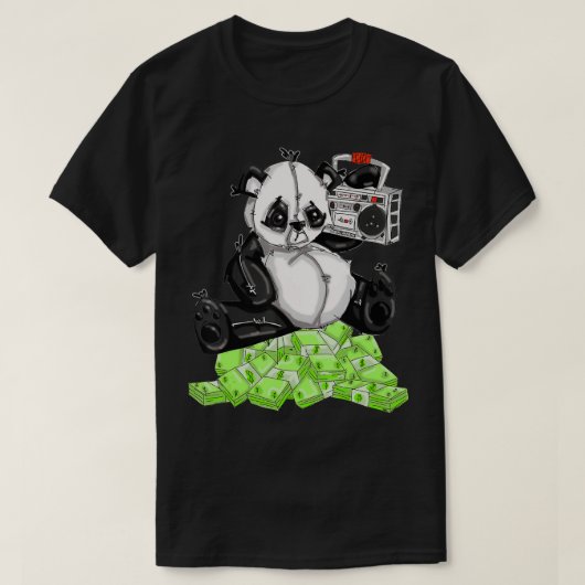 Panda Bär Geld T-Shirt (Design vorne)