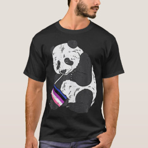 Panda Bär Genderfluid Flagge Pride Nonbinary LGBT T-Shirt