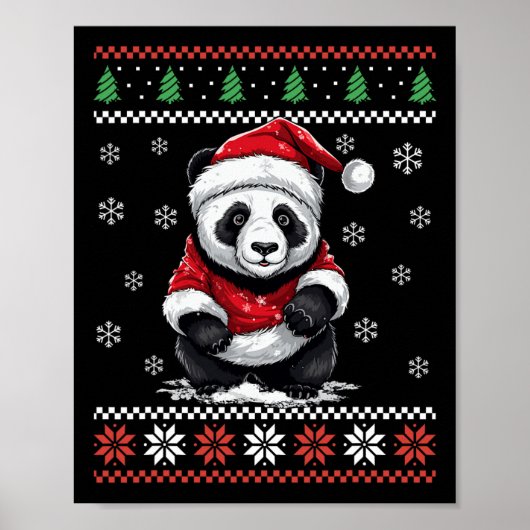 Panda-Bär hässliches Weihnachten Xmas für Erwachse Poster (Vorne)