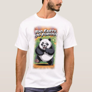 Panda Bär hat Spaß daran, Fürze auf einem Grünen z T-Shirt