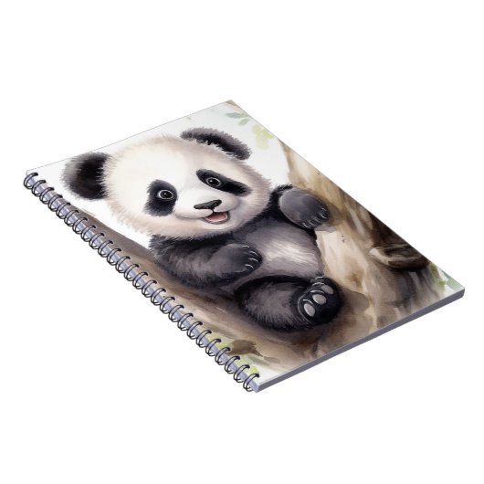 Panda Bär in Bamboo Tree Notizblock (Rechte Seite)