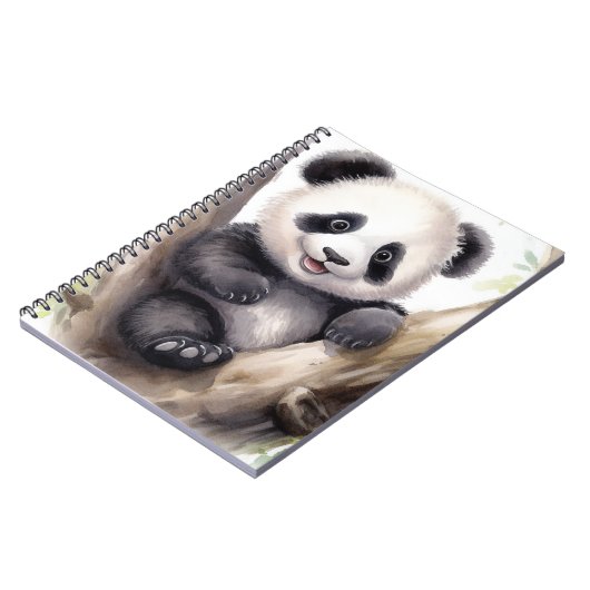 Panda Bär in Bamboo Tree Notizblock (Linke Seite)