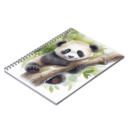 Panda Bär in Bamboo Tree Notizblock (Linke Seite)