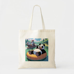 Panda Bär in einem Pool Einkaufstasche