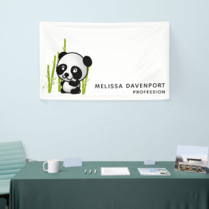 Panda Bär in seinem kleinen Bambushain Banner