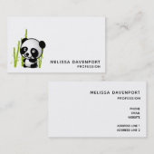 Panda Bär in seinem kleinen Bambuswagen Visitenkarte (Vorne/Hinten)
