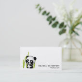 Panda Bär in seinem kleinen Bambuswagen Visitenkarte (Stehend Vorderseite)