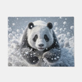 Panda-Bär läuft im Schnee Fußmatte (Vorderseite)