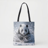 Panda-Bär läuft im Schnee Tasche (Vorderseite)