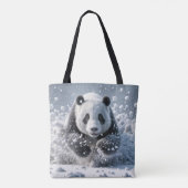Panda-Bär läuft im Schnee Tasche (Rückseite)