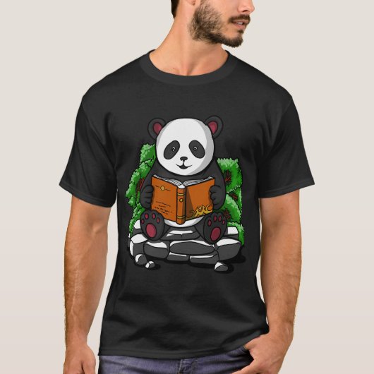 Panda Bär liest Buch T-Shirt (Vorderseite)