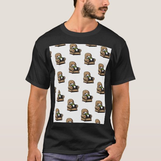 Panda Bär liest T-Shirt (Vorderseite)