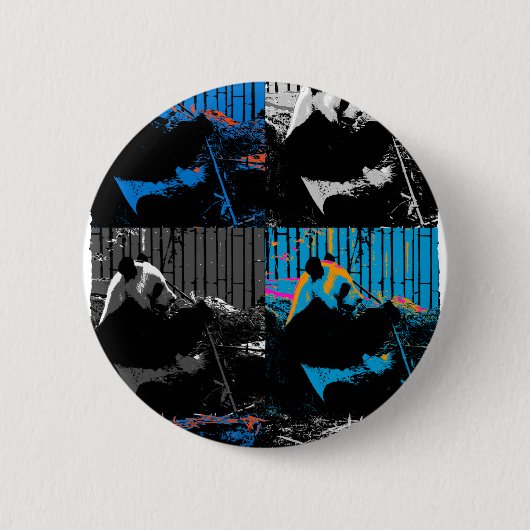 Panda-Bär Mehrbild Moderne Kunst Gestaltung Button (Vorderseite)