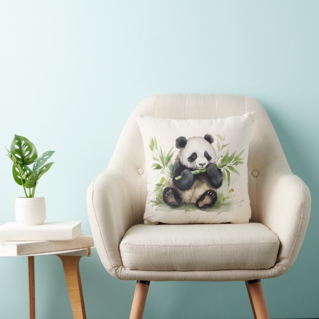 Panda Bär mit Bamboo Kissen (Stuhl )