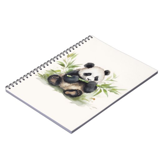 Panda Bär mit Bamboo Notizblock (Linke Seite)